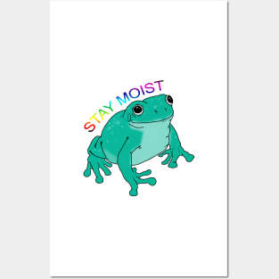 Green tree frog stay moist Posters and Art